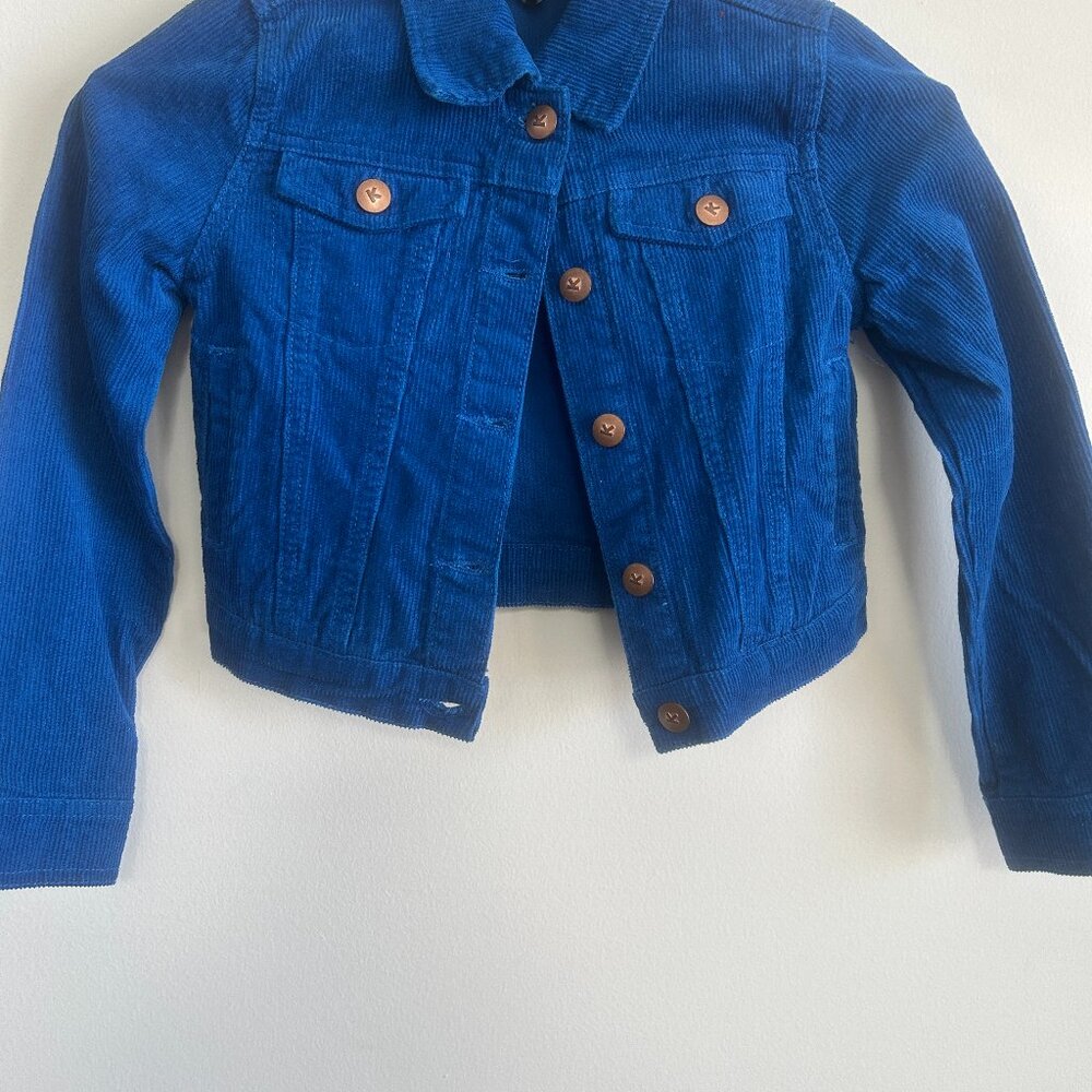 Kidpik Blue Corduroy Coat Size Small 7/8